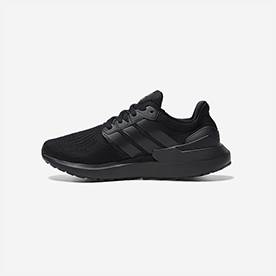 Black sports running shoe on white background