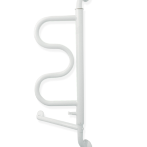 White wall mounted bathroom towel rack