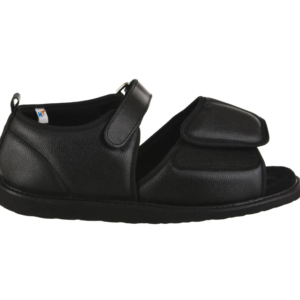 Black orthopedic velcro strap shoe side view