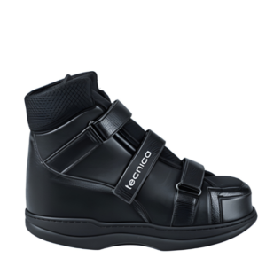 Black high top sneaker with velcro straps