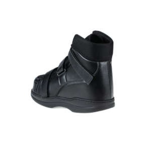 Black orthopedic shoe with velcro straps