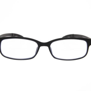 Black eyeglasses with clear lenses isolated on white