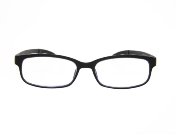 Black eyeglasses with clear lenses isolated on white