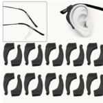 Various eyeglasses ear hooks in black color.