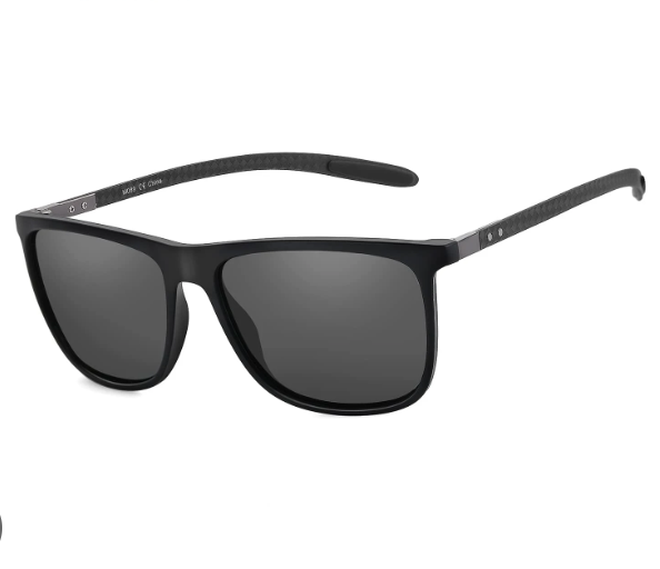 Stylish black sunglasses on a white background.