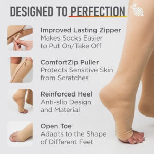 Innovative zipper socks design for comfort and ease