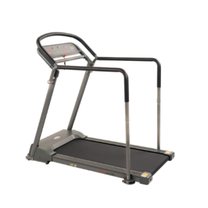 Compact home treadmill on white background