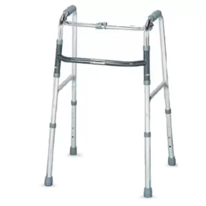 Adjustable height medical walker with rubber feet